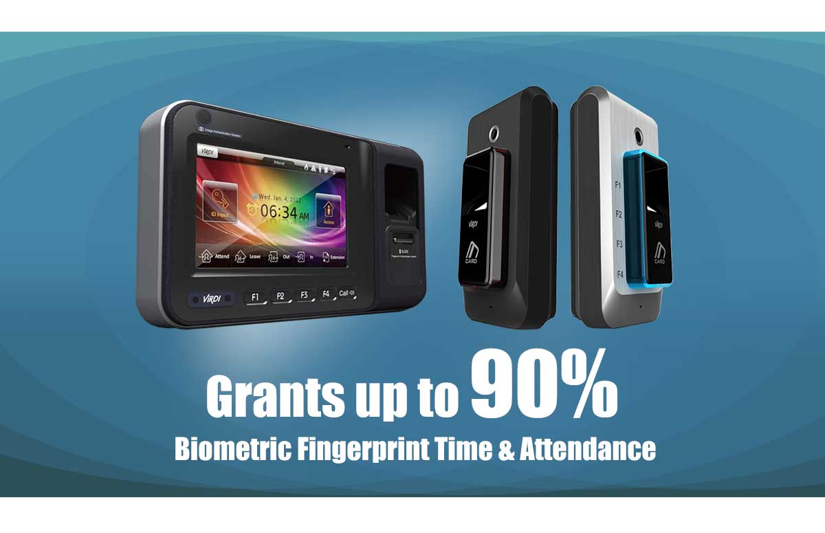 maximum grants funding up to 90% biometric fingerprint time and attendance